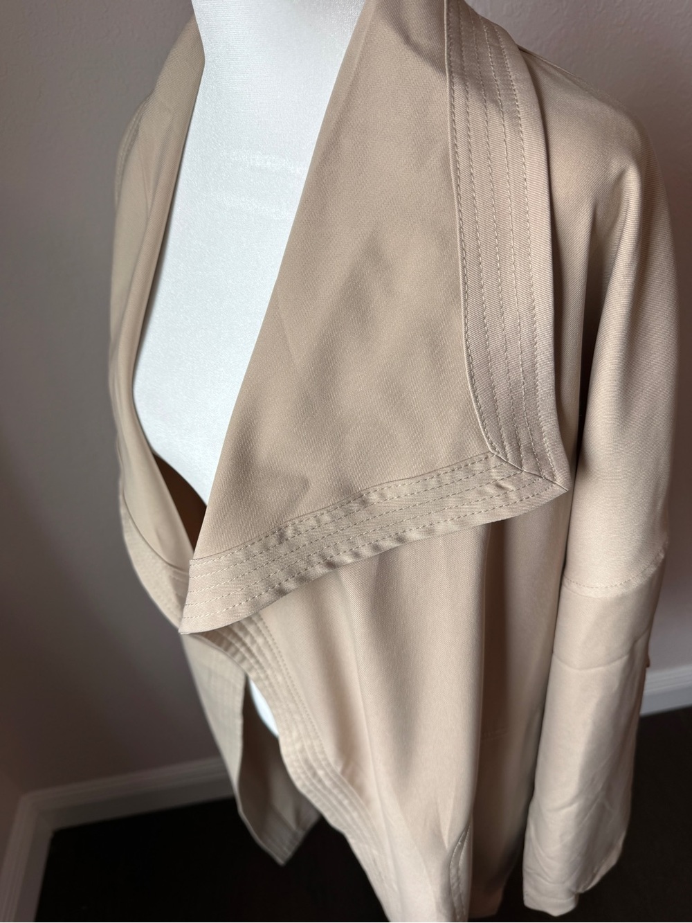 NWT Max Studio Sandstone Draped Open-Front Duster Jacket - Picture 5 of 9